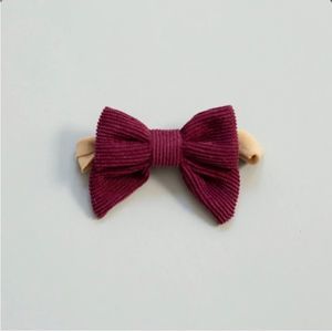 Wine Colored Corduroy Hair Bow